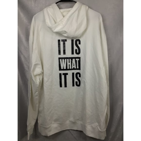 Chicyea Lightweight Hoodie Men's Large White NWOT "It is What It Is" - Picture 4 of 9
